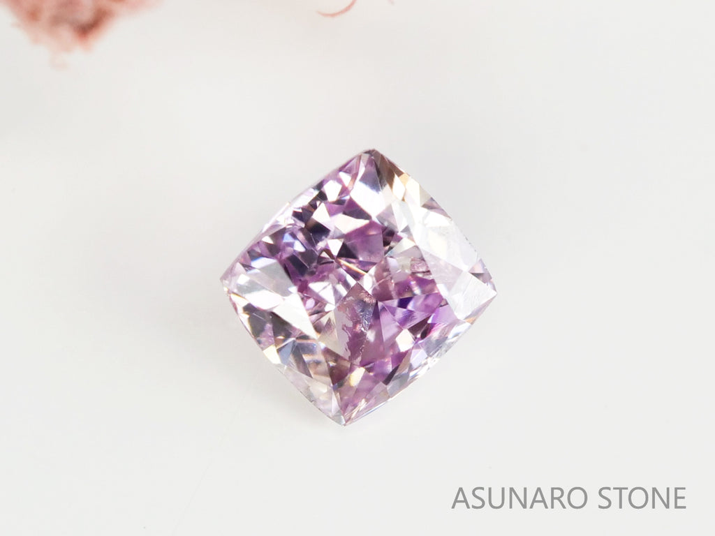 ピンクダイヤモンド　Fancy Purple Pink　I1　クッションカット　0.080ct　【231115-1891】