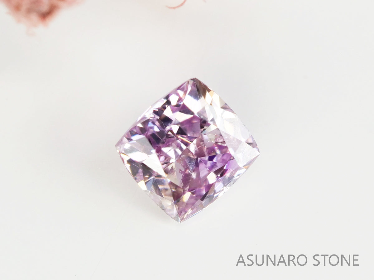 ピンクダイヤモンド　Fancy Purple Pink　I1　クッションカット　0.080ct　【231115-1891】