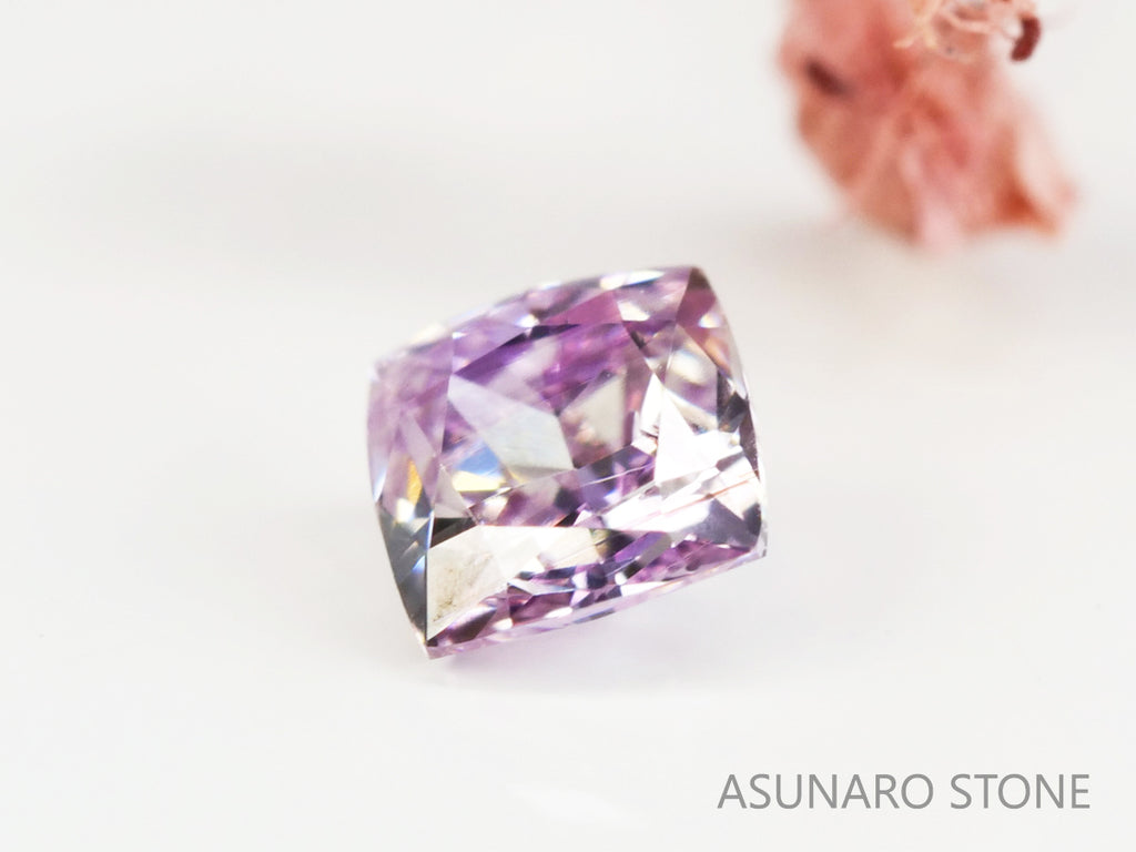 ピンクダイヤモンド　Fancy Purple Pink　I1　クッションカット　0.080ct　【231115-1891】