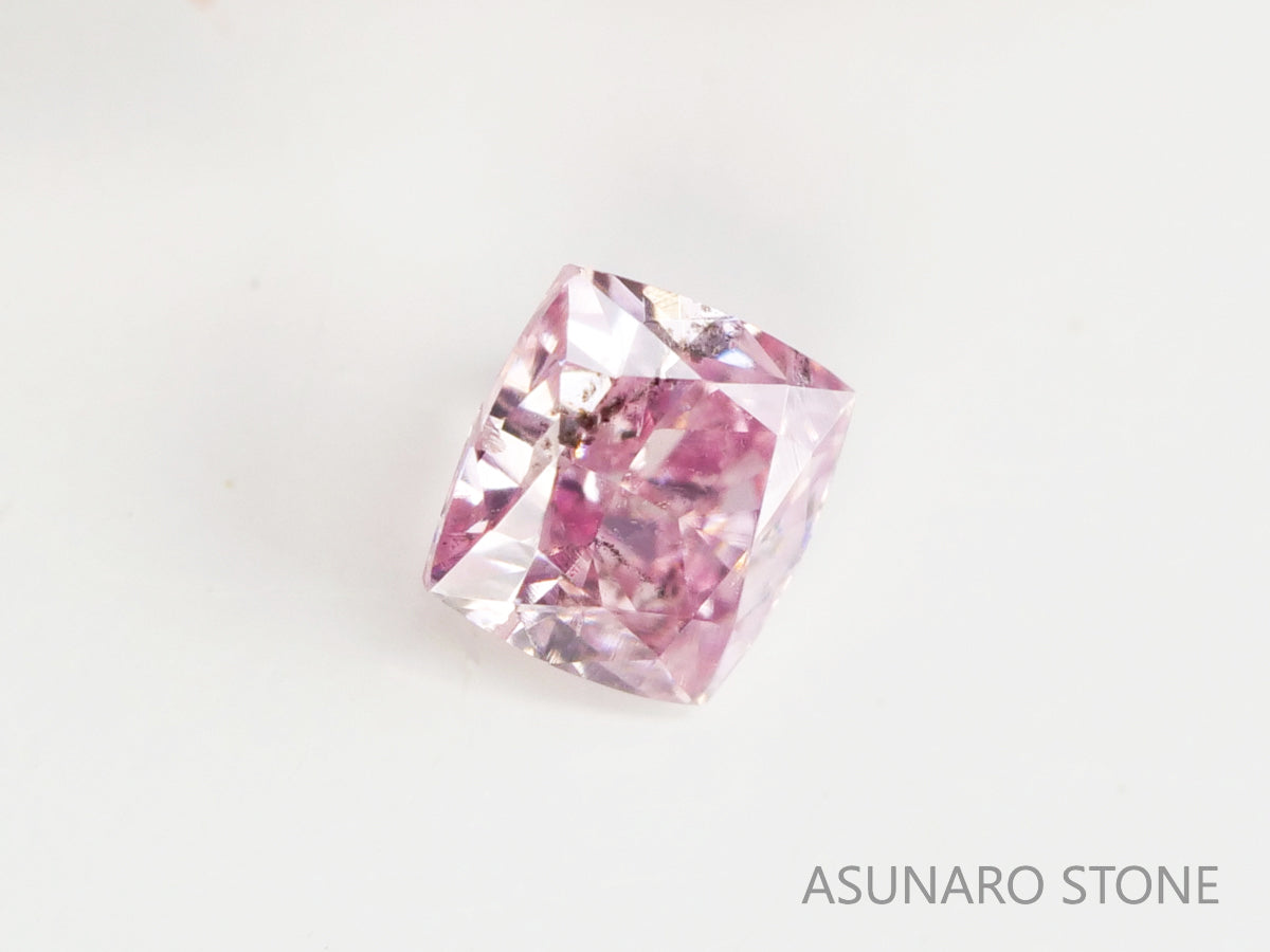 ピンクダイヤモンド　Fancy Purplish Pink　I1　クッションカット　0.045ct　【231115-1892】