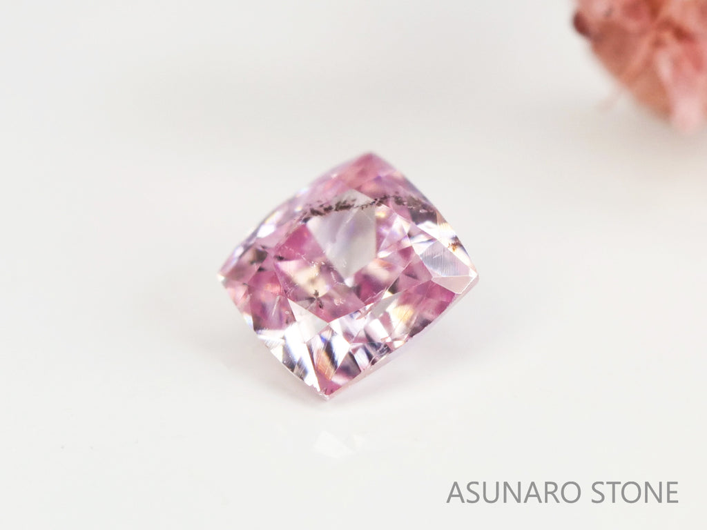 ピンクダイヤモンド　Fancy Purplish Pink　I1　クッションカット　0.045ct　【231115-1892】