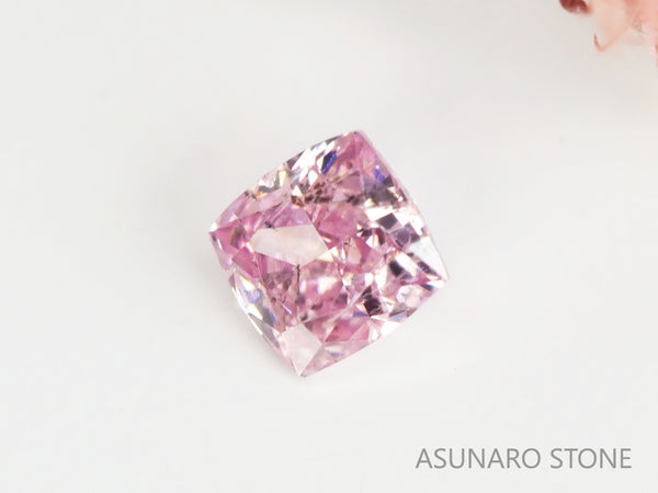 ピンクダイヤモンド　Fancy Purplish Pink　I1　クッションカット　0.045ct　ソ付【231115-1892】