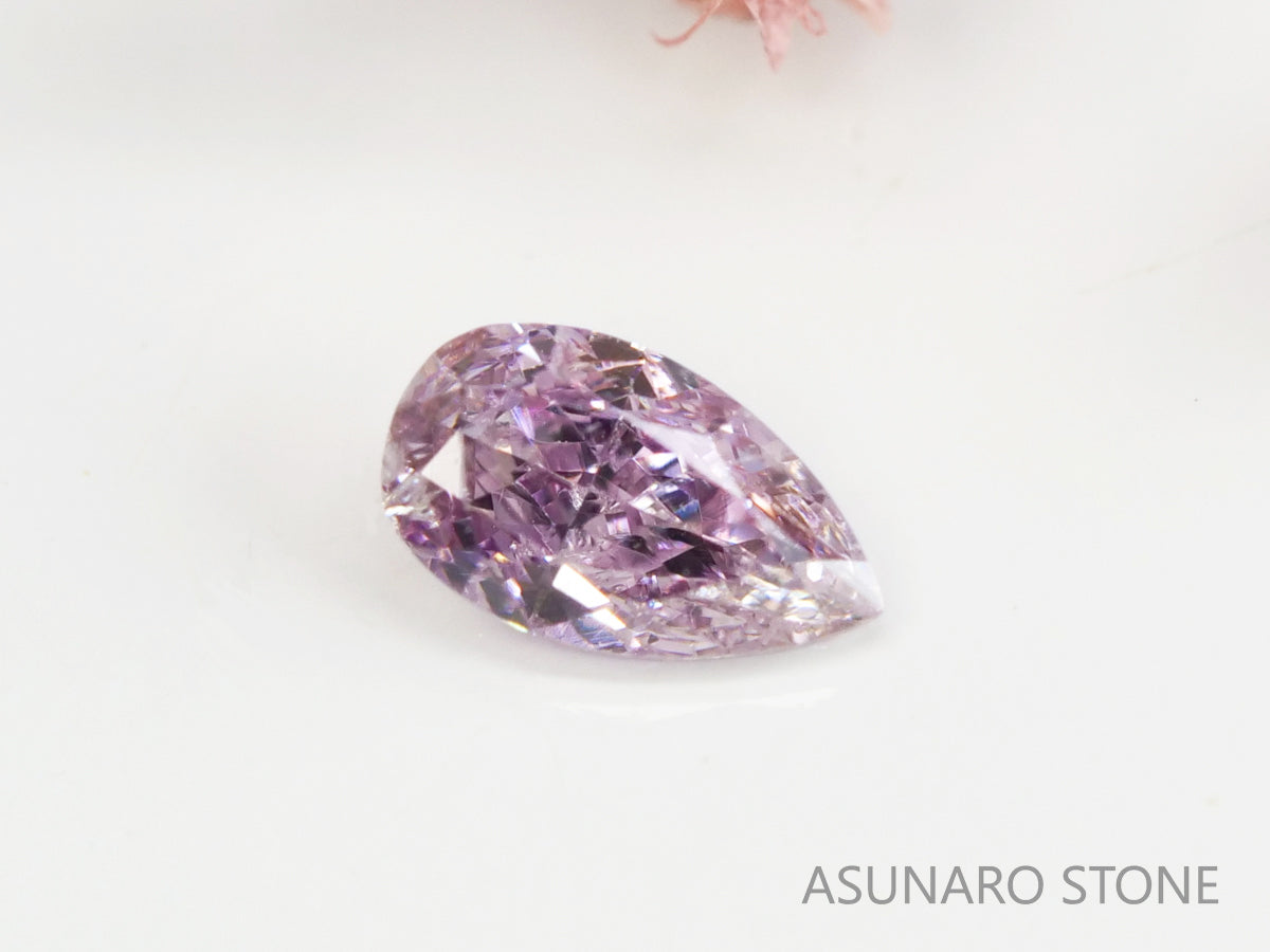 ピンクダイヤモンド　Fancy Purple Pink　I1　ペアシェイプ　0.075ct　【231115-1893】