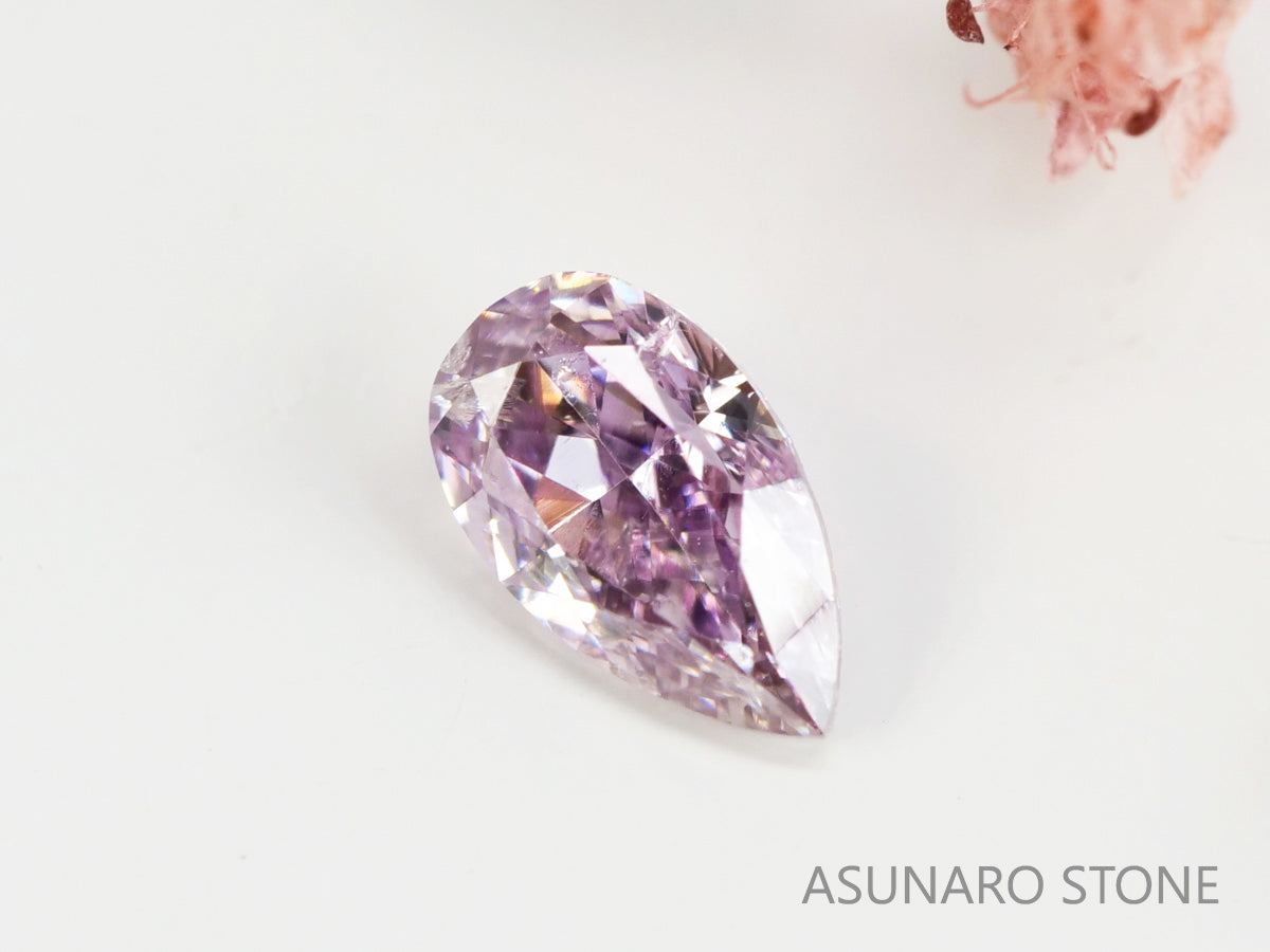 ピンクダイヤモンド　Fancy Purple Pink　I1　ペアシェイプ　0.075ct　【231115-1893】