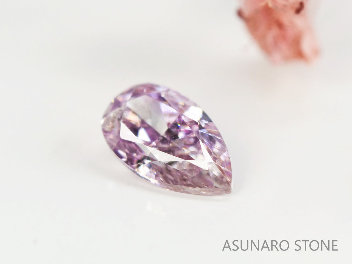 ピンクダイヤモンド　Fancy Purple Pink　I1　ペアシェイプ　0.075ct　【231115-1893】