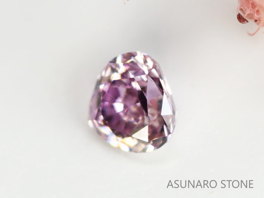 ピンクダイヤモンド　Fancy Purple Pink　SI1　マロンカット　0.095ct　【231115-1897】
