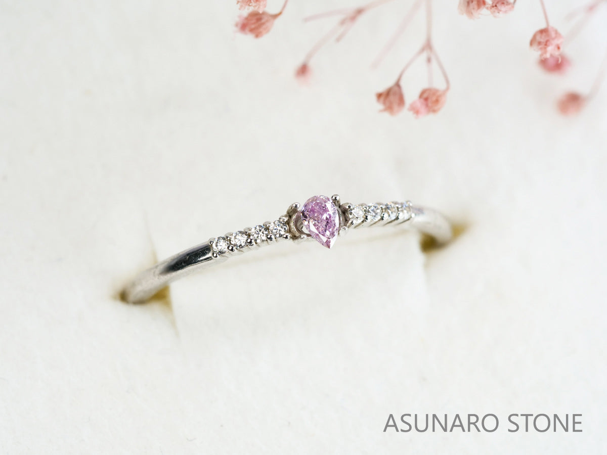 ピンクダイヤモンド　Fancy Purple Pink　I1　ペアシェイプ　0.055ct　【231115-1894】