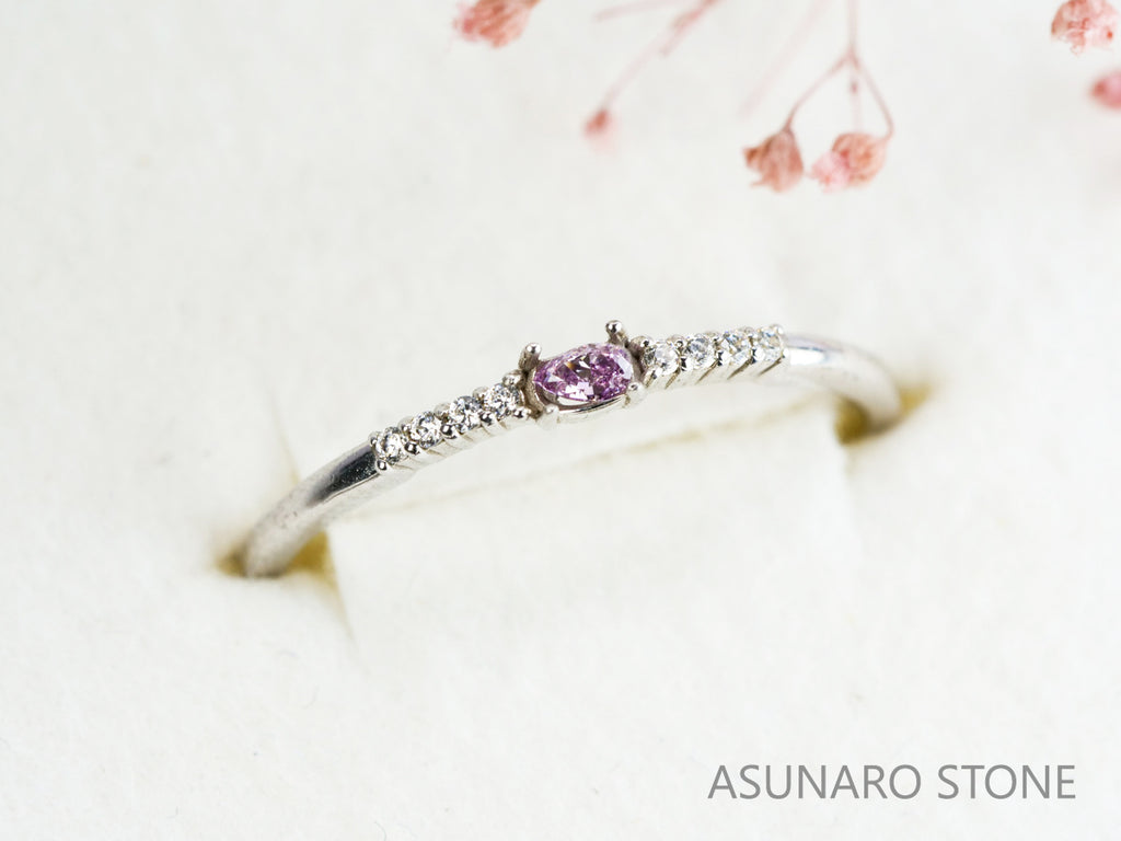 ピンクダイヤモンド　Fancy Purple Pink　SI1　ペアシェイプ　0.042ct　【231115-1895】