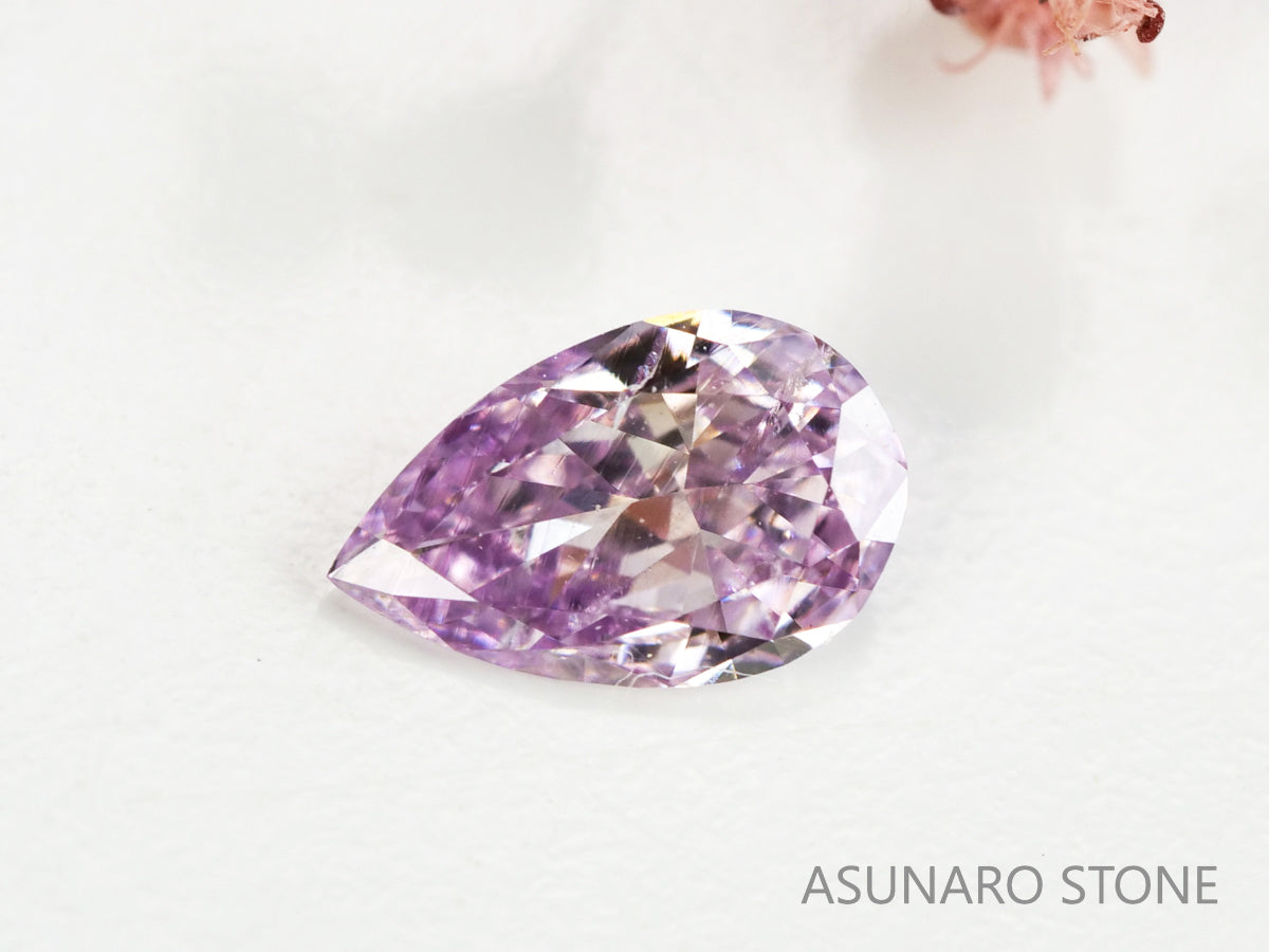 ピンクダイヤモンド　Fancy Purple Pink　I1　ペアシェイプ　0.105ct　【231115-1896】