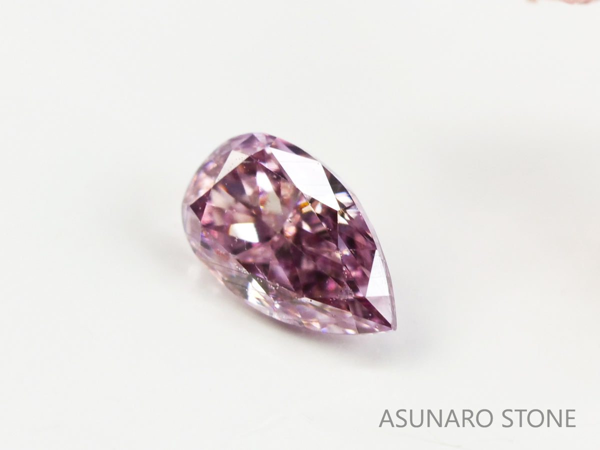 ピンクダイヤモンド　Fancy Purple Pink　I1　ペアシェイプ　0.093ct　【231115-1898】