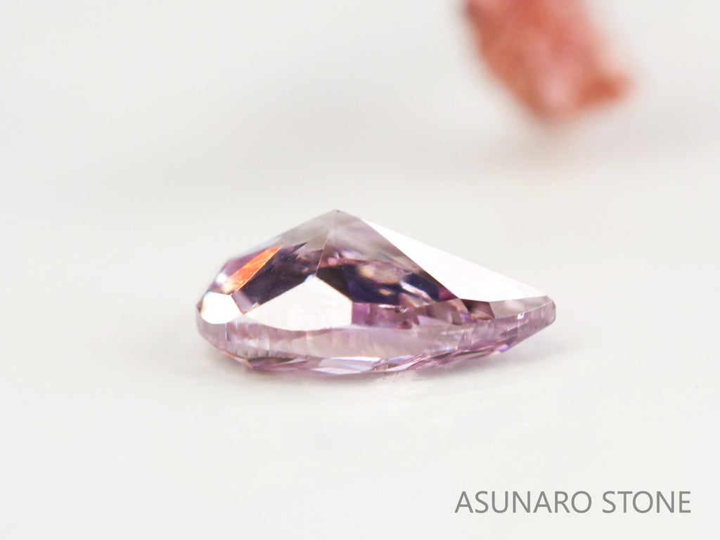 ピンクダイヤモンド　Fancy Purple Pink　I1　ペアシェイプ　0.093ct　【231115-1898】