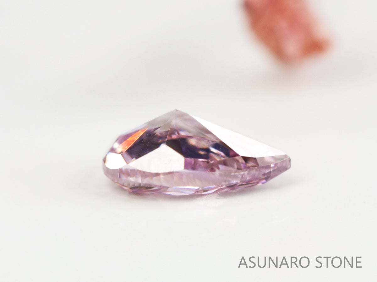 ピンクダイヤモンド　Fancy Purple Pink　I1　ペアシェイプ　0.093ct　【231115-1898】