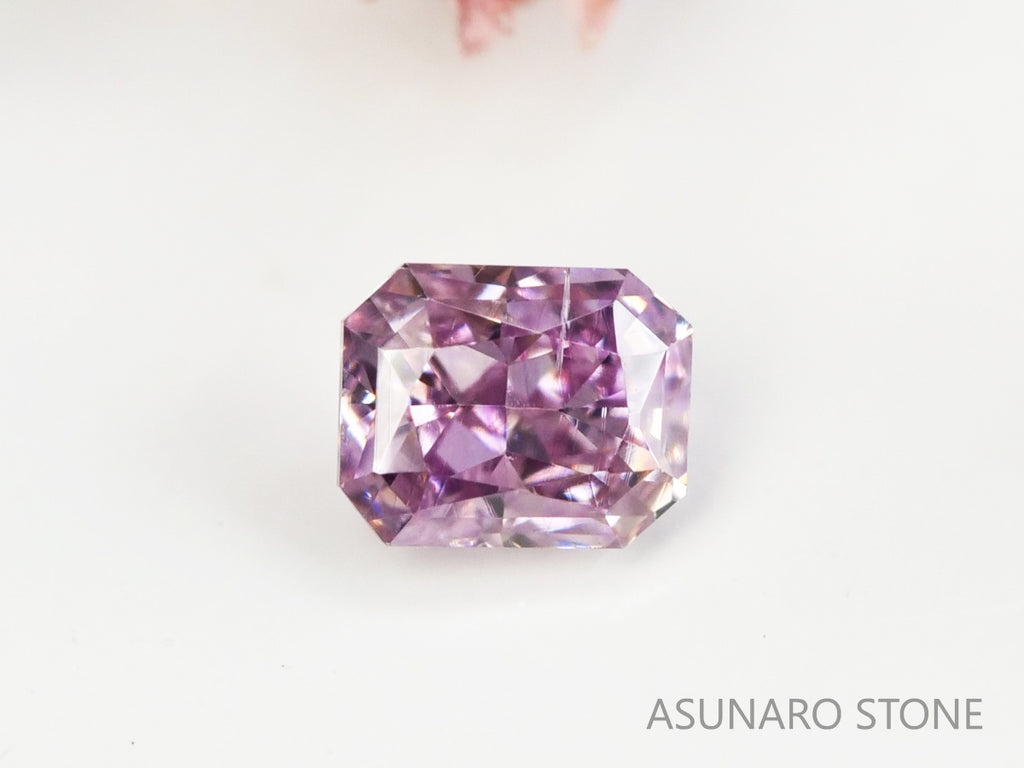 ピンクダイヤモンド　Fancy Purple Pink　I1　ラディアントカット　0.059ct　【231115-1899】