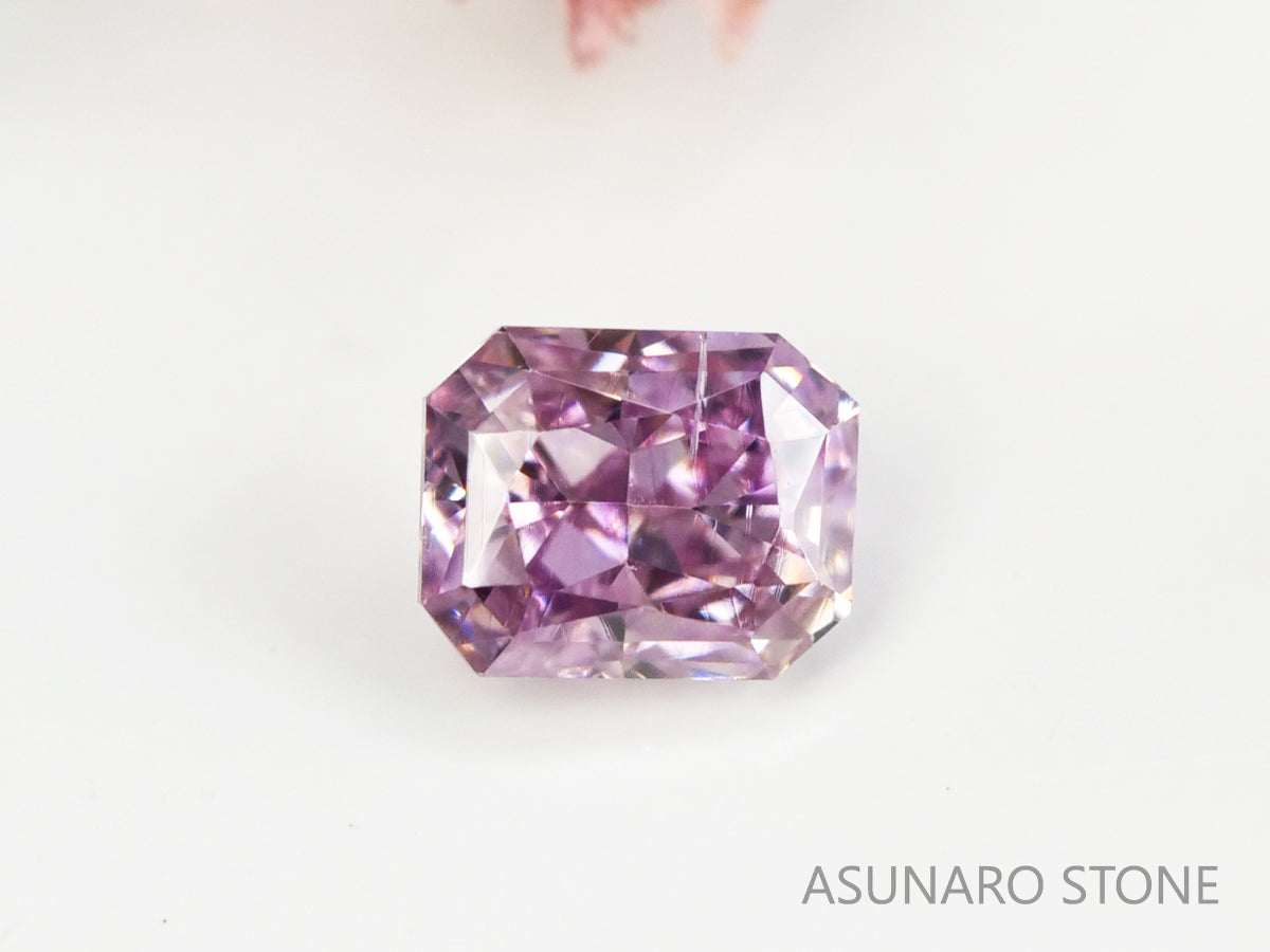 ピンクダイヤモンド　Fancy Purple Pink　I1　ラディアントカット　0.059ct　【231115-1899】