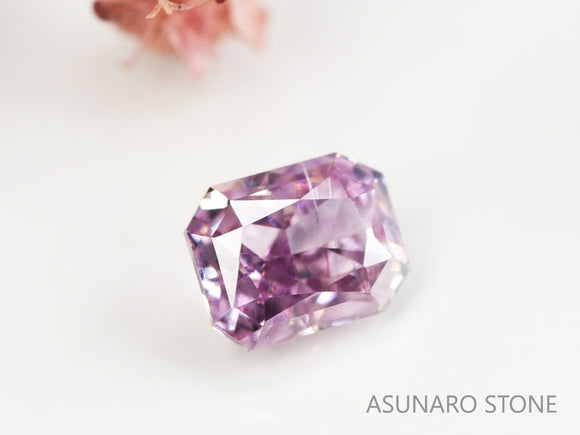 ピンクダイヤモンド　Fancy Purple Pink　I1　ラディアントカット　0.059ct　【231115-1899】