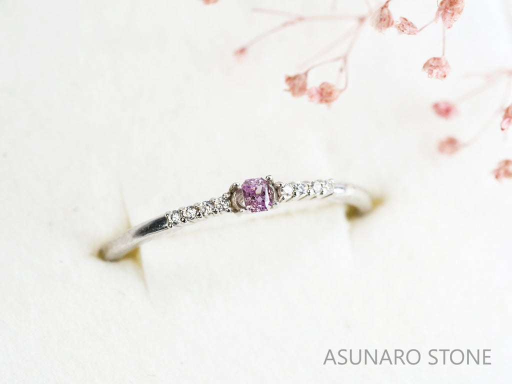 ピンクダイヤモンド　Fancy Purple Pink　I1　ラディアントカット　0.059ct　【231115-1899】