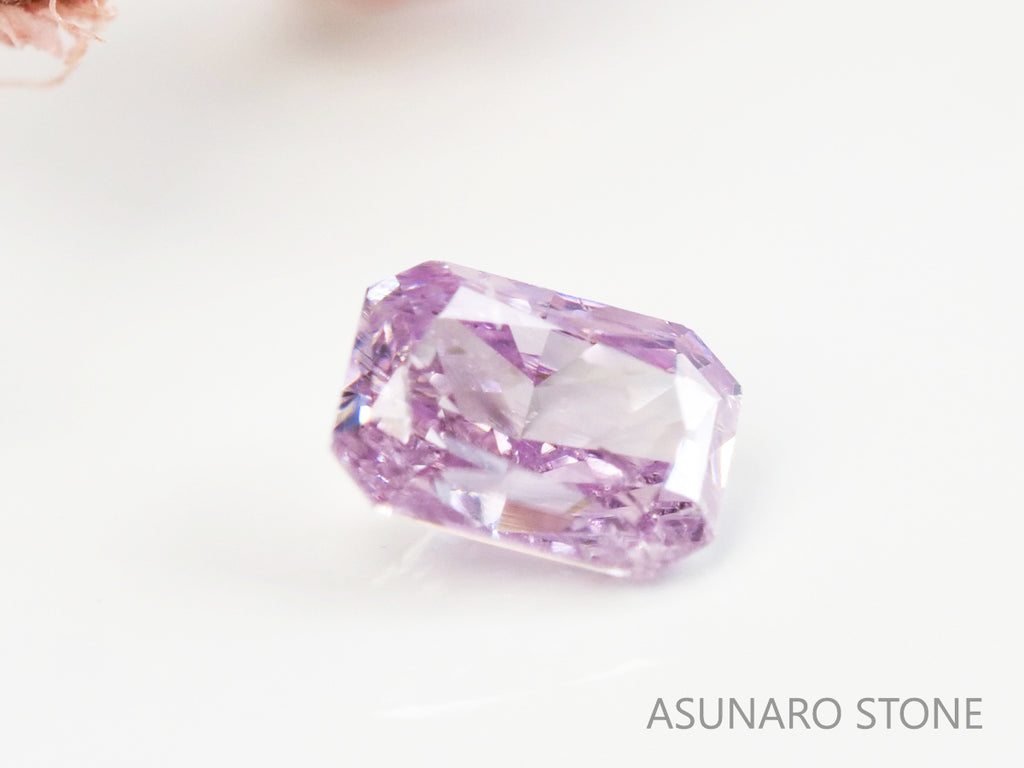 ピンクダイヤモンド　Fancy Purple Pink　I1　ラディアントカット　0.057ct【231115-1900】