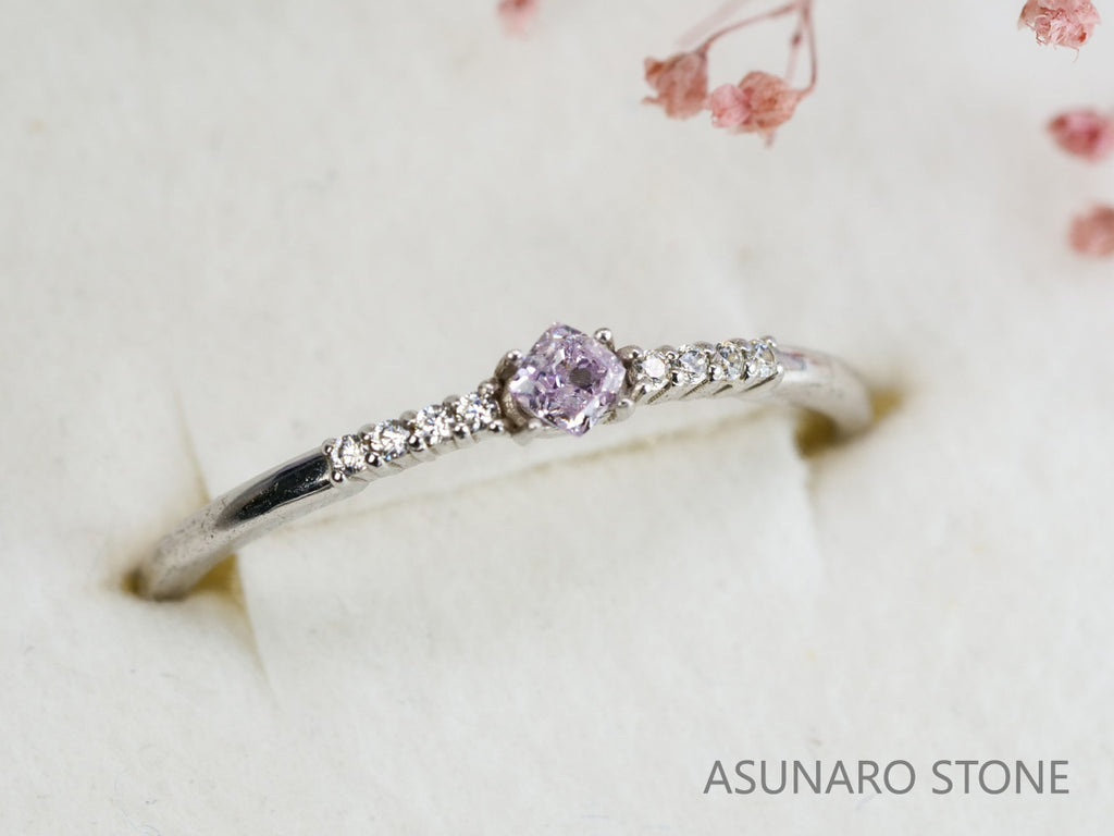 ピンクダイヤモンド　Light Pink　SI1 　クッションカット　0.084ct　【231115-1883】