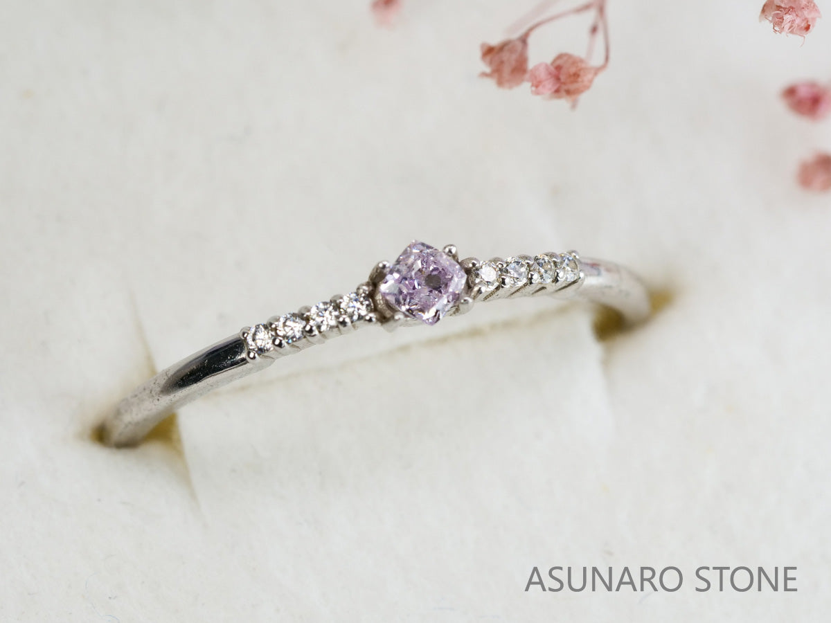 ピンクダイヤモンド　Light Pink　SI1 　クッションカット　0.084ct　【231115-1883】