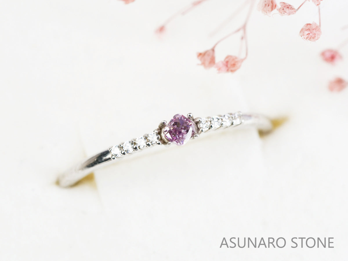 ピンクダイヤモンド　Fancy Intense Purple Pink　SI2 　クッションカット　0.097ct　【231115-1919】