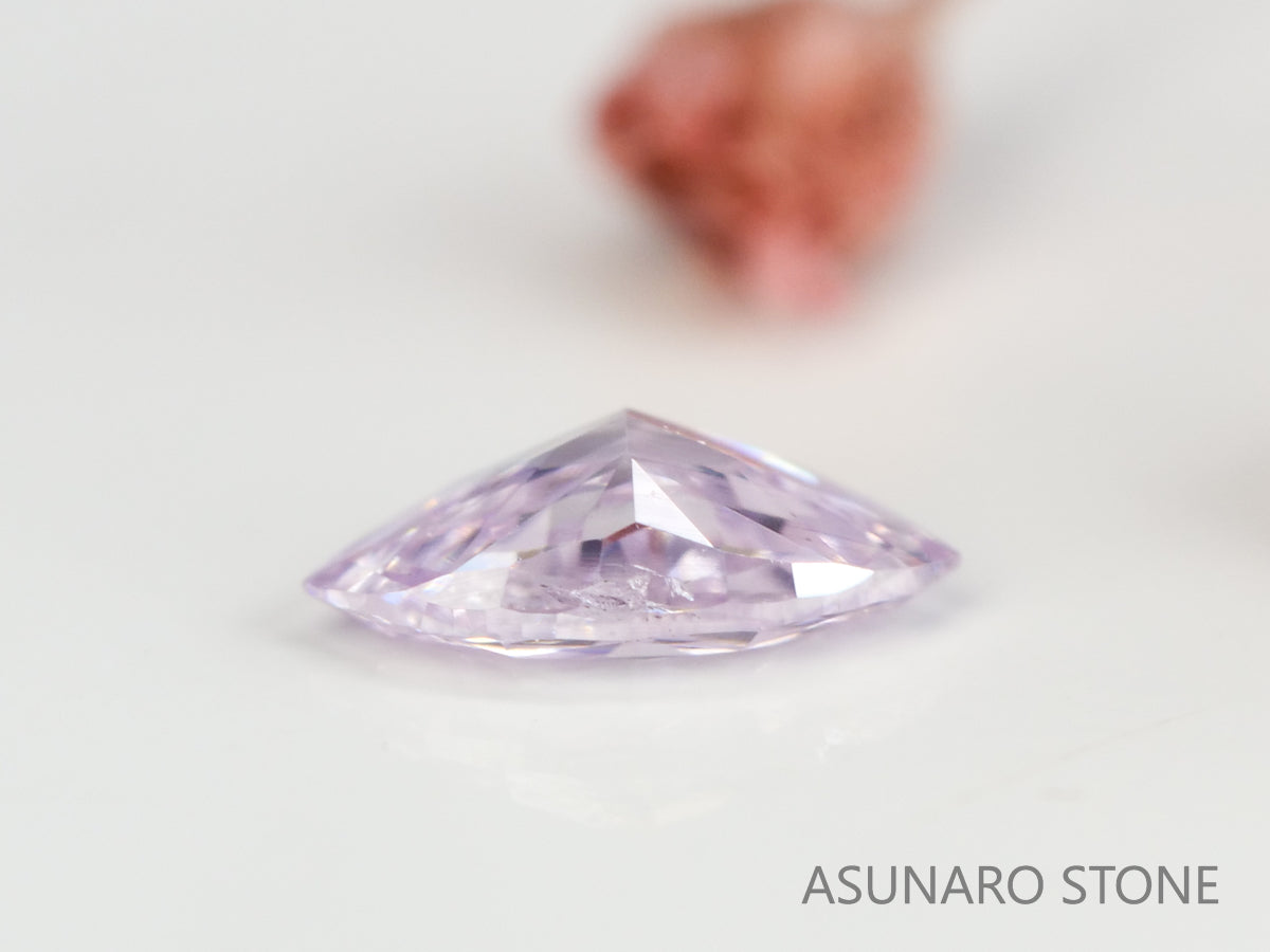 ピンクダイヤモンド　Fancy Light Purple Pink　SI2　マーキスカット　0.058ct　【231115-1906】