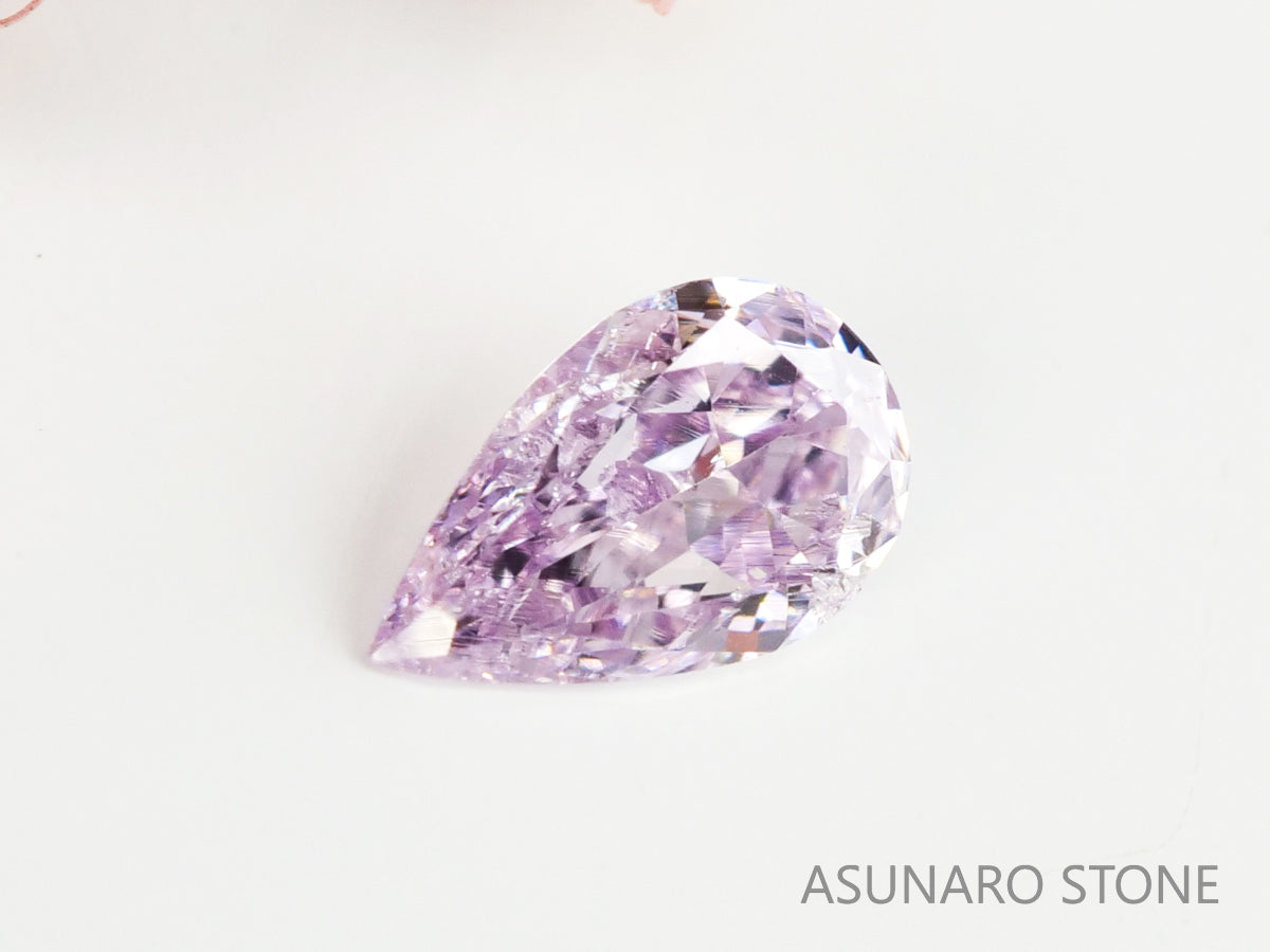 ピンクダイヤモンド　Fancy Light Purple Pink　SI2　ペアシェイプ　0.063ct　【231115-1905】