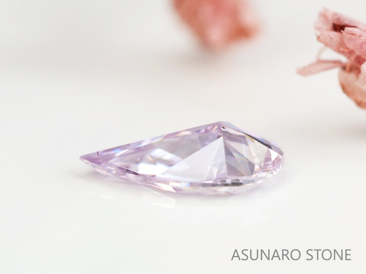 ピンクダイヤモンド　Fancy Light Purple Pink　SI2　ペアシェイプ　0.063ct　【231115-1905】