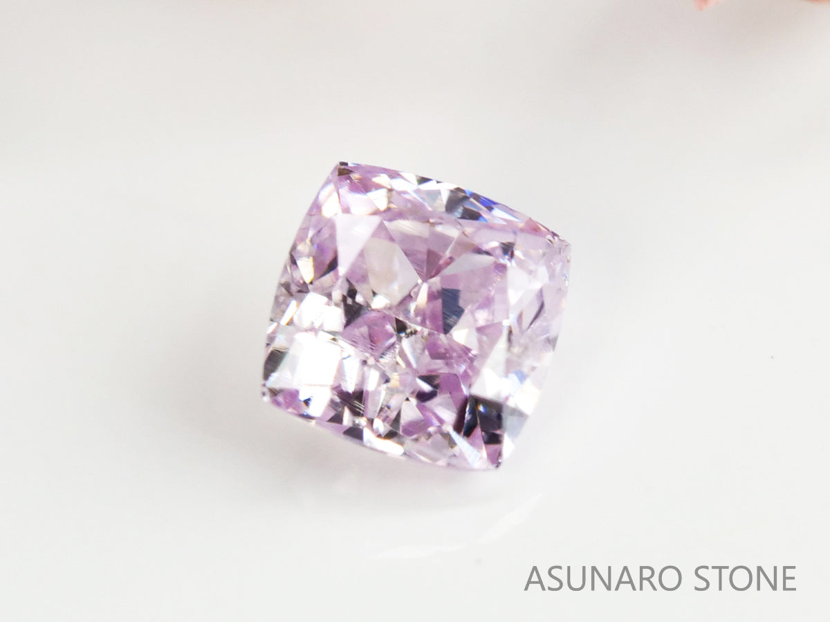 ピンクダイヤモンド　Fancy Light Purple Pink　I1　クッションカット　0.074ct　【231115-1907】