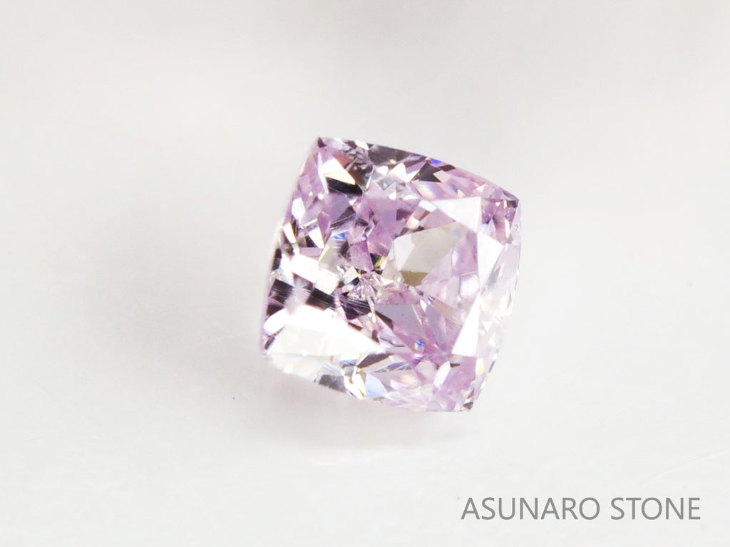 ピンクダイヤモンド　Fancy Light Purple Pink　I1　クッションカット　0.074ct　【231115-1907】
