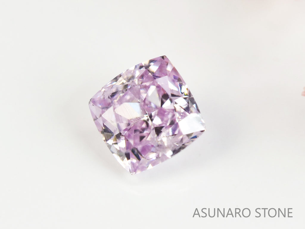 ピンクダイヤモンド　Fancy Light Purple Pink　I1　クッションカット　0.074ct　【231115-1907】