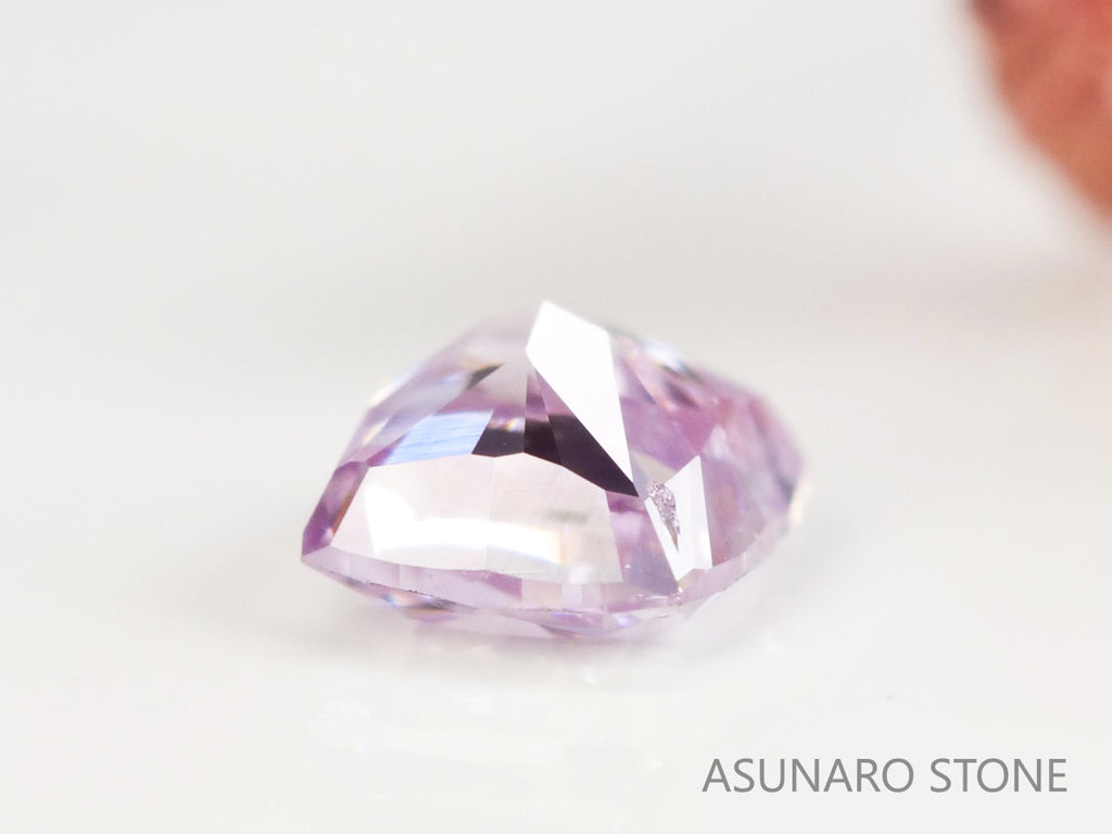 ピンクダイヤモンド　Fancy Light Purple Pink　I1　クッションカット　0.074ct　【231115-1907】