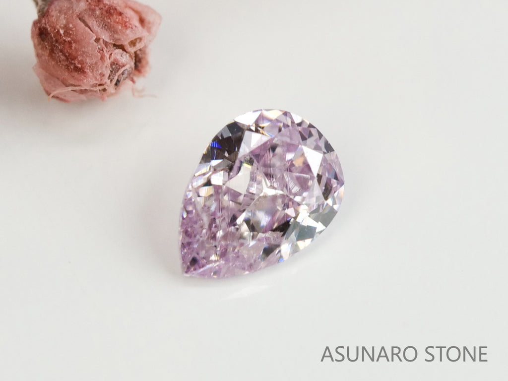 ピンクダイヤモンド　Fancy Light Purple Pink　SI2　ペアシェイプ　0.055ct　【231115-1908】