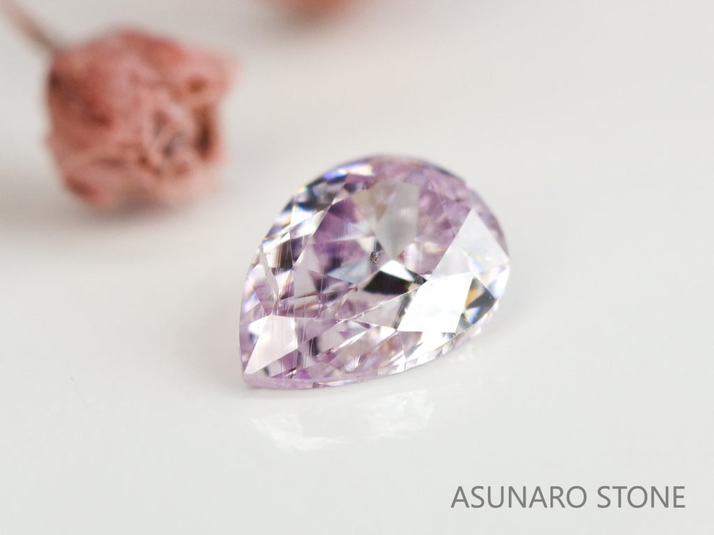 ピンクダイヤモンド　Fancy Light Purple Pink　SI2　ペアシェイプ　0.055ct　【231115-1908】