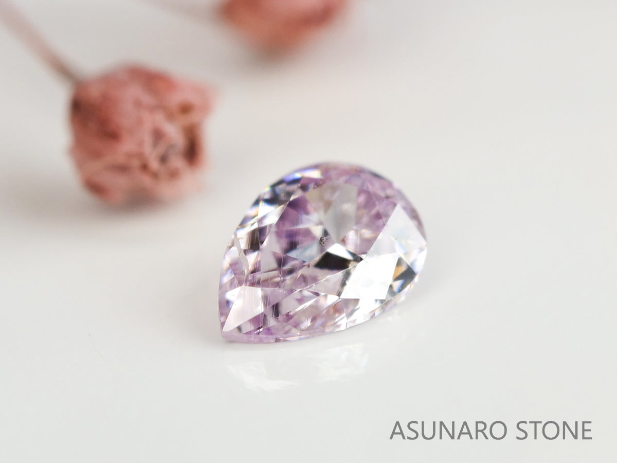 ピンクダイヤモンド　Fancy Light Purple Pink　SI2　ペアシェイプ　0.055ct　【231115-1908】