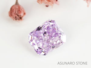 ピンクダイヤモンド　Fancy Light Purple Pink　I1　ラディアントカット　0.177ct　ソ付【231115-1909】