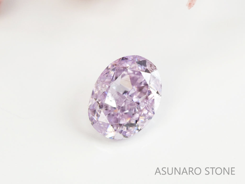 ピンクダイヤモンド　Fancy Light Purple Pink　I1　オーバルカット　0.094ct　【231115-1910】