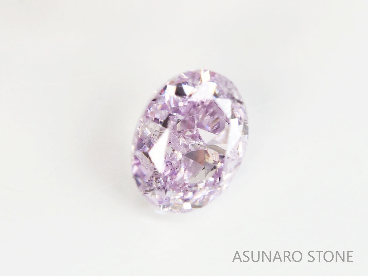 ピンクダイヤモンド　Fancy Light Purple Pink　I1　オーバルカット　0.094ct　【231115-1910】
