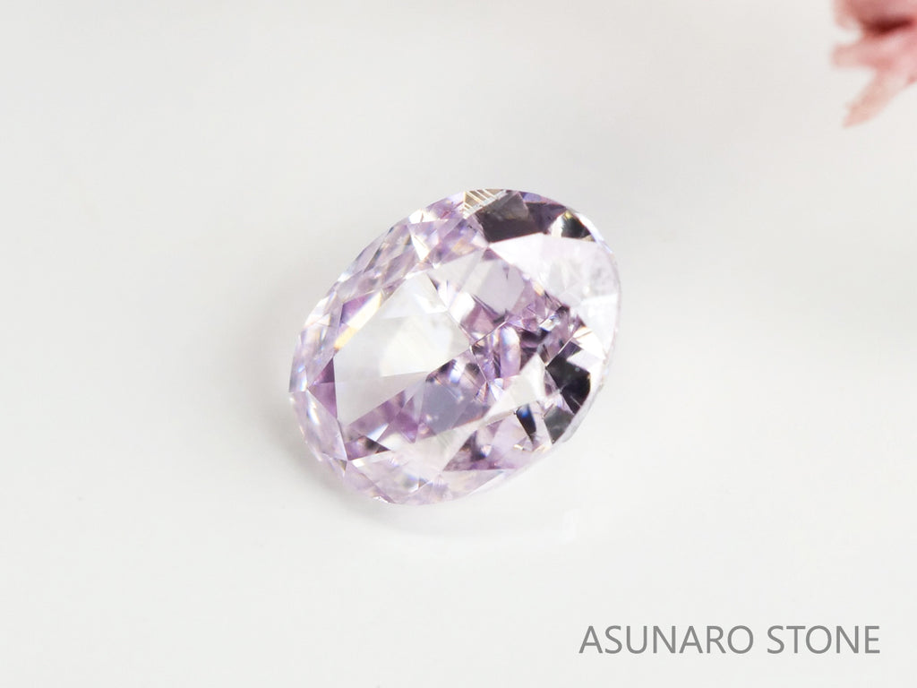 ピンクダイヤモンド　Fancy Light Purple Pink　I1　オーバルカット　0.094ct　【231115-1910】