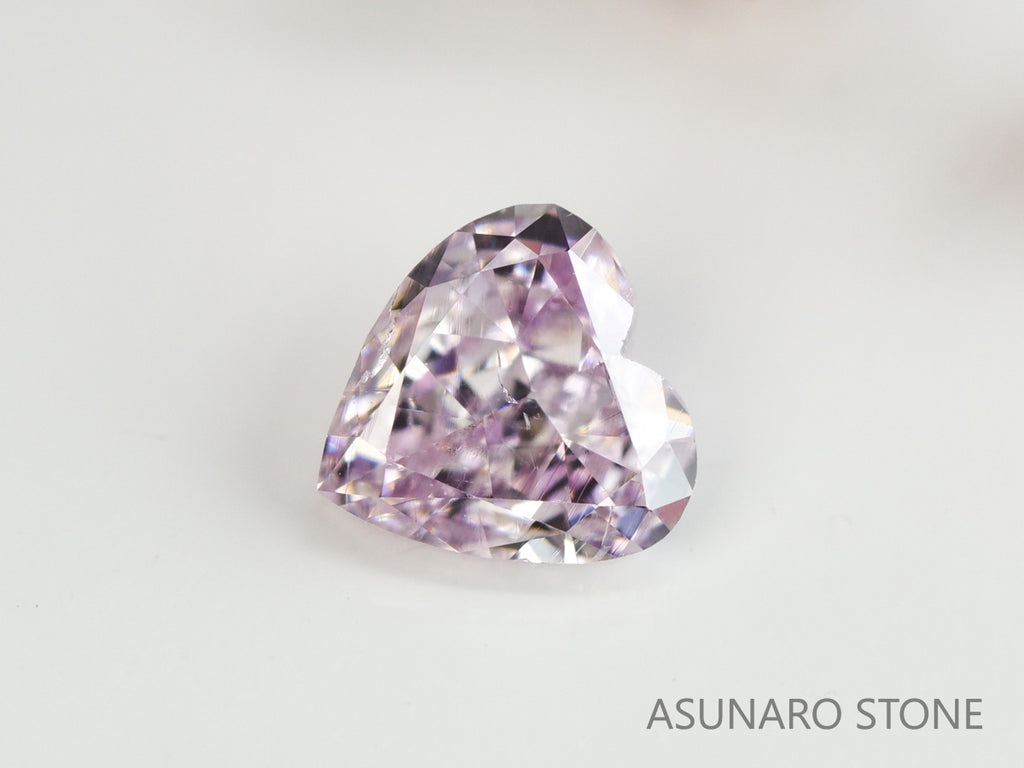 ピンクダイヤモンド　Fancy Light Purple Pink　SI2　ハートカット　0.188ct　【231115-1912】