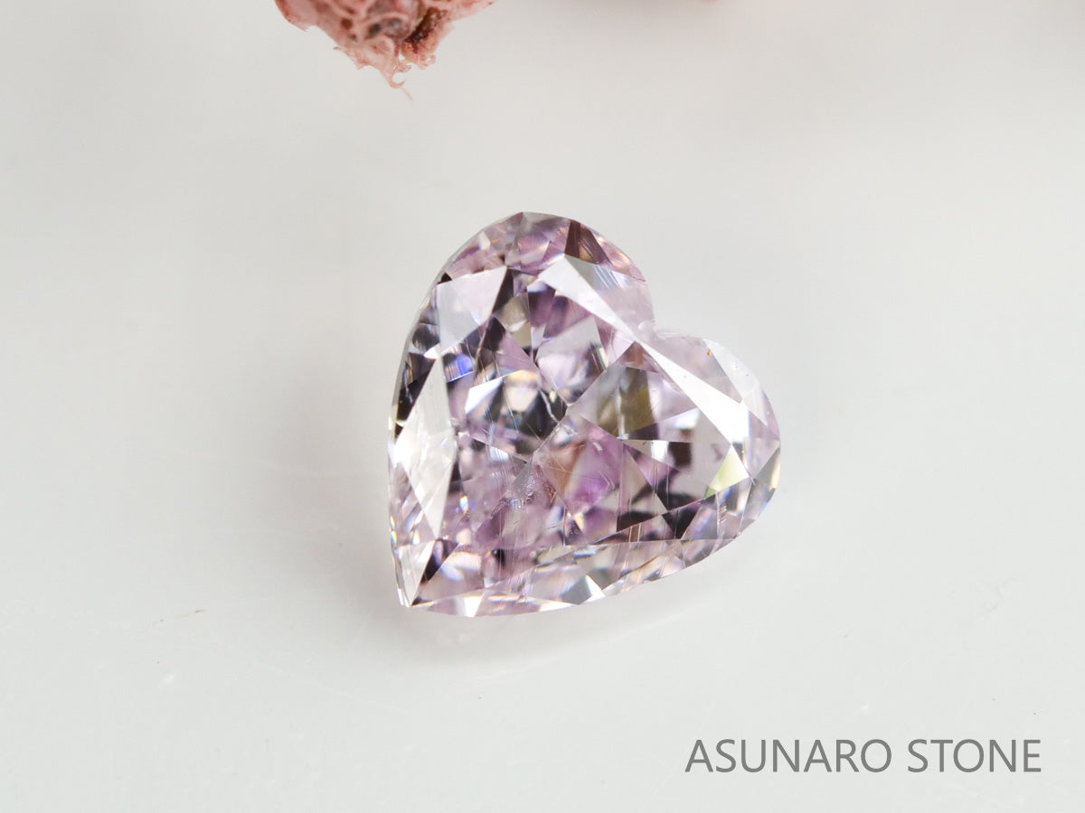 ピンクダイヤモンド　Fancy Light Purple Pink　SI2　ハートカット　0.188ct　【231115-1912】