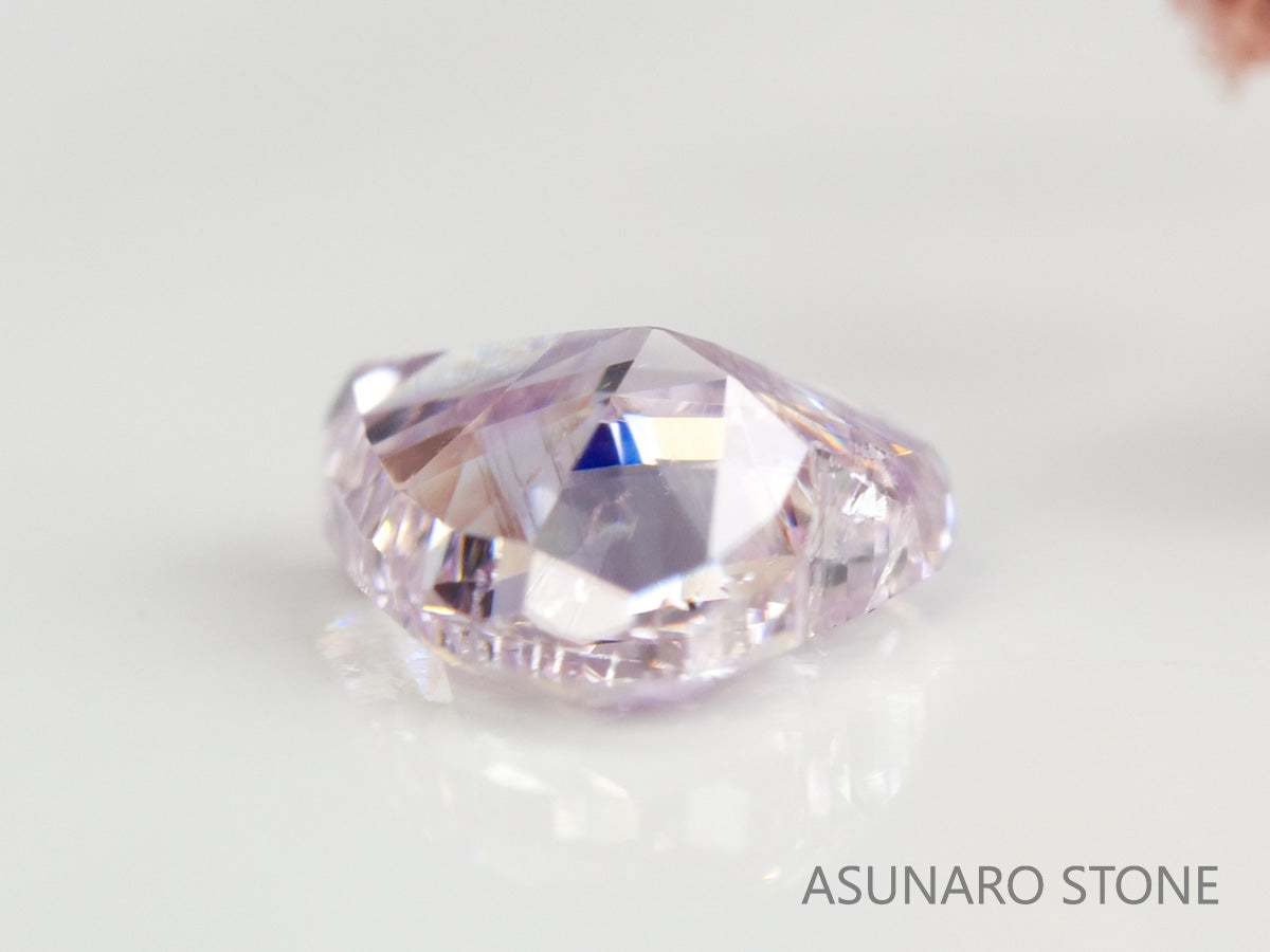 ピンクダイヤモンド　Fancy Light Purple Pink　SI2　ハートカット　0.188ct　【231115-1912】