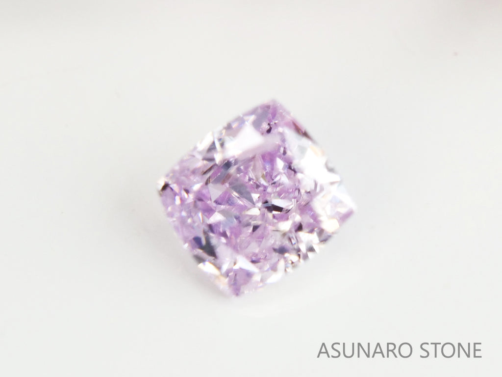 ピンクダイヤモンド　Fancy Light Purple Pink　I1　クッションカット　0.078ct　【231115-1913】