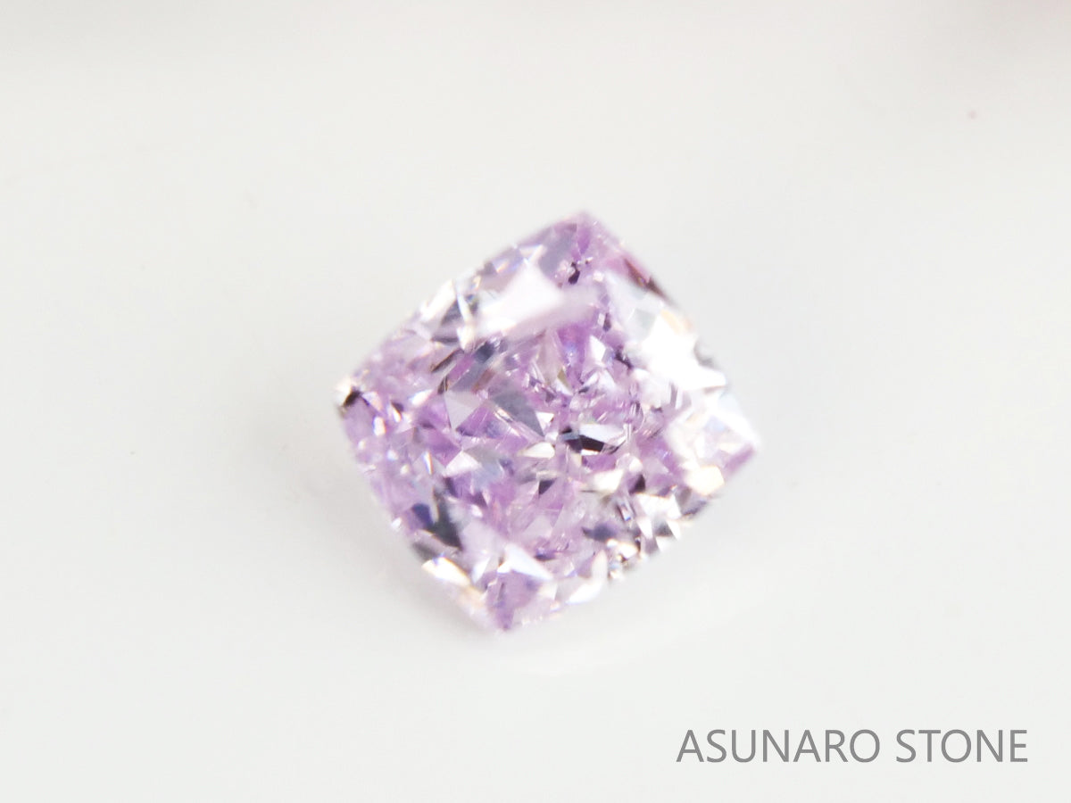 ピンクダイヤモンド　Fancy Light Purple Pink　I1　クッションカット　0.078ct　【231115-1913】