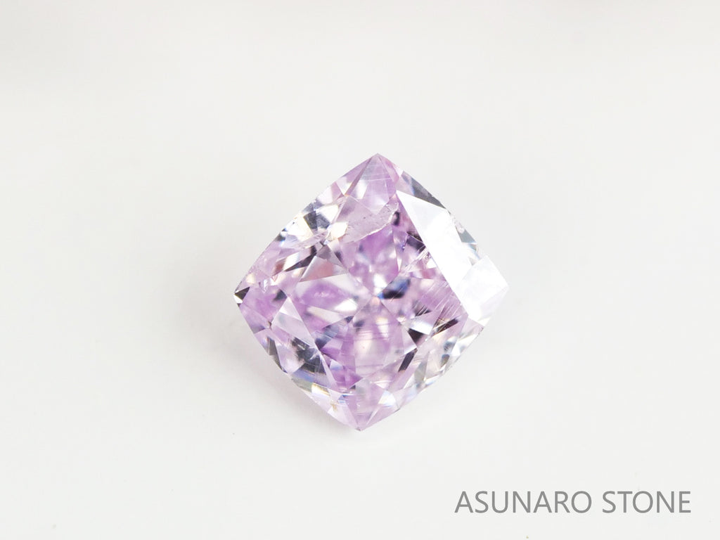 ピンクダイヤモンド　Fancy Light Purple Pink　I1　クッションカット　0.078ct　【231115-1913】