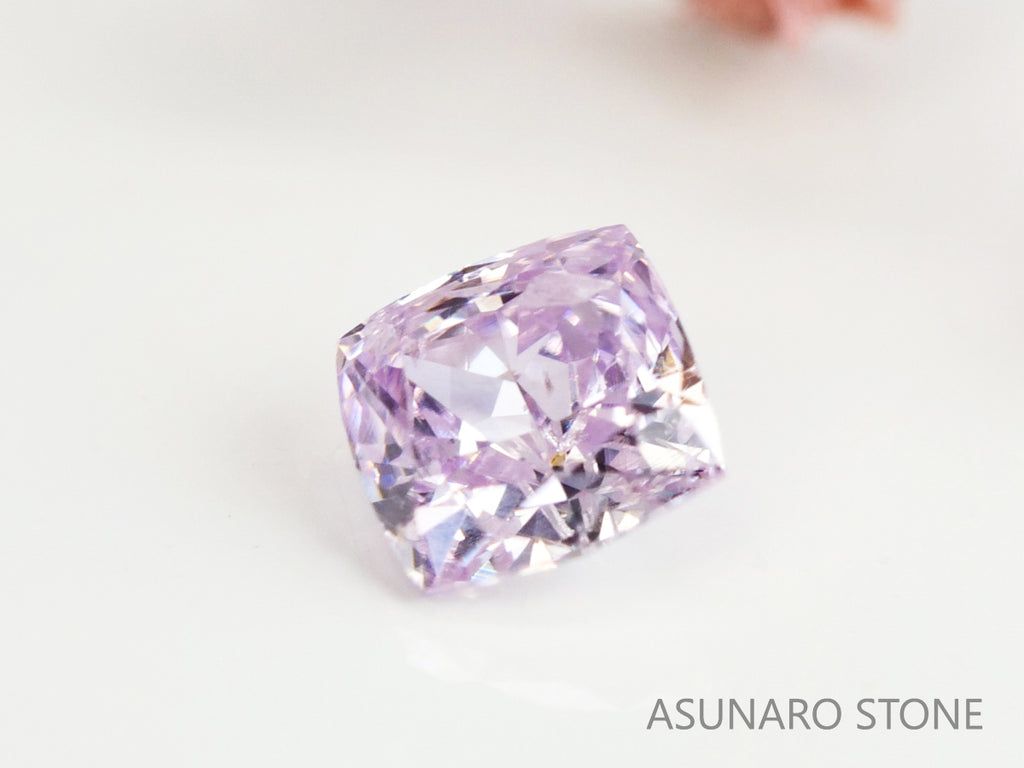 ピンクダイヤモンド　Fancy Light Purple Pink　I1　クッションカット　0.078ct　【231115-1913】