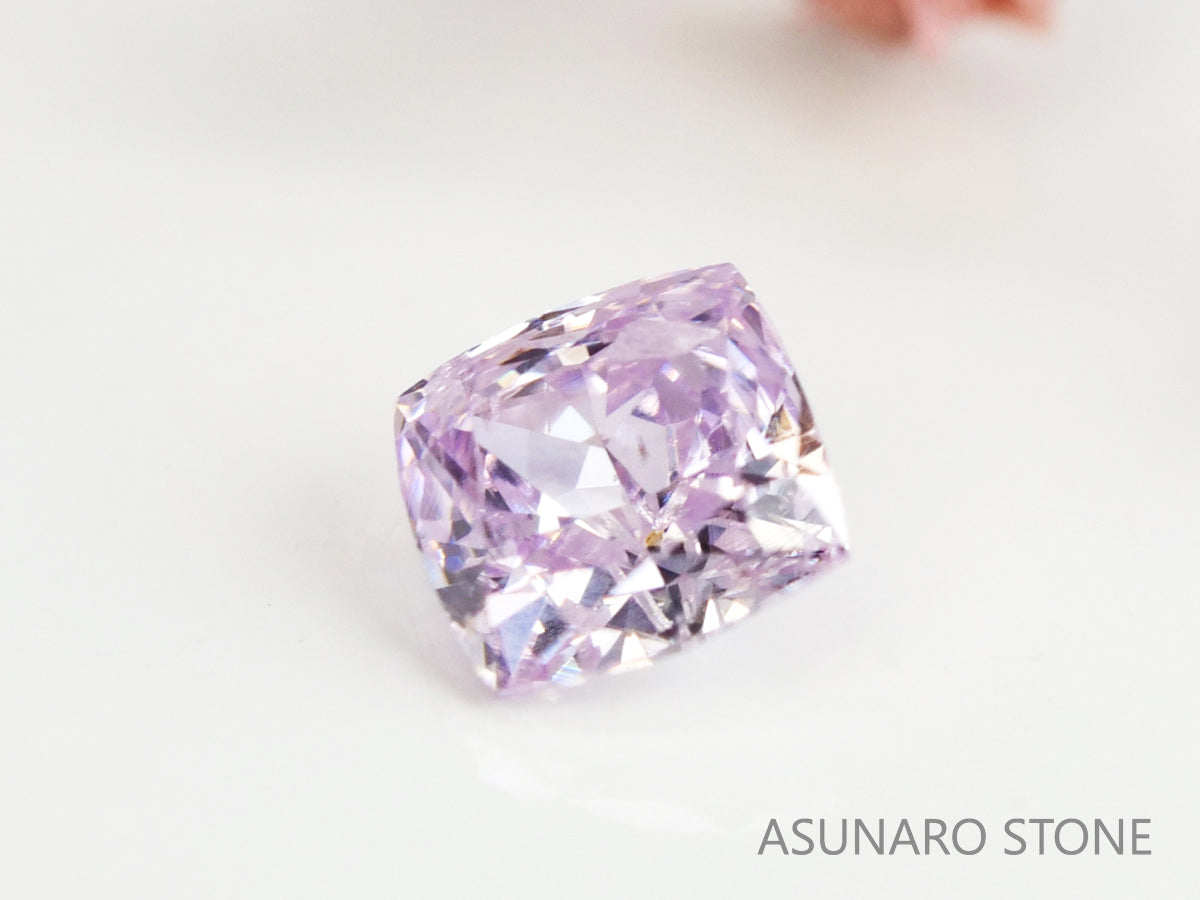 ピンクダイヤモンド　Fancy Light Purple Pink　I1　クッションカット　0.078ct　【231115-1913】