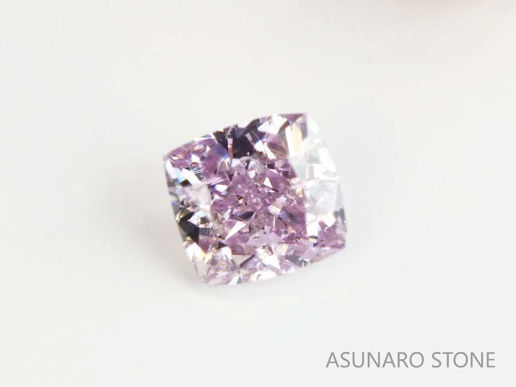 ピンクダイヤモンド　Fancy Light Purple Pink　SI2　クッションカット　0.067ct　【231115-1914】