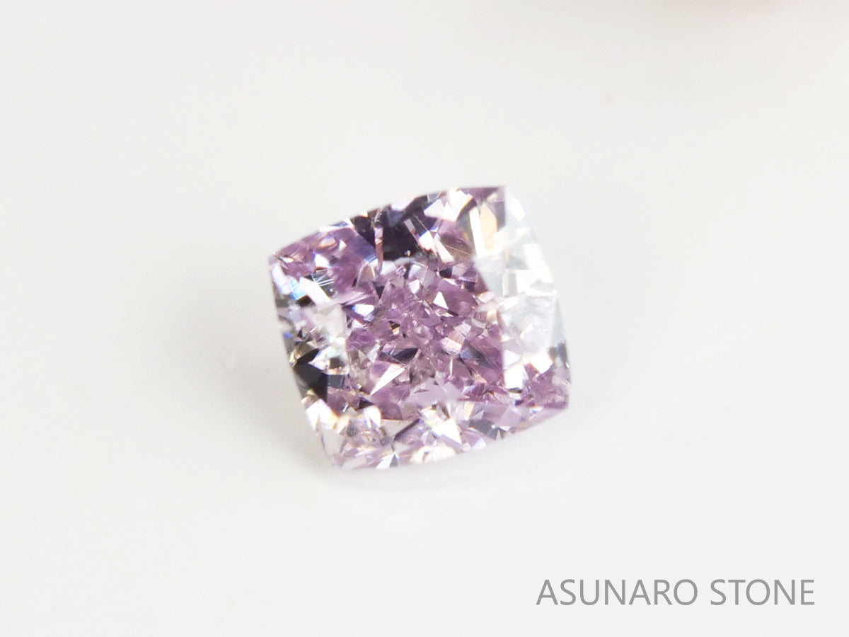 ピンクダイヤモンド　Fancy Light Purple Pink　SI2　クッションカット　0.067ct　【231115-1914】