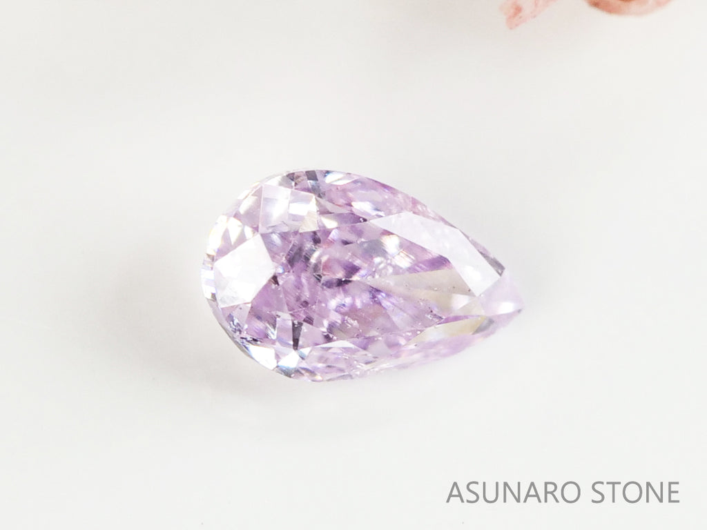ピンクダイヤモンド　Fancy Light Purple Pink　SI2　ペアシェイプ　0.061ct　【231115-1915】