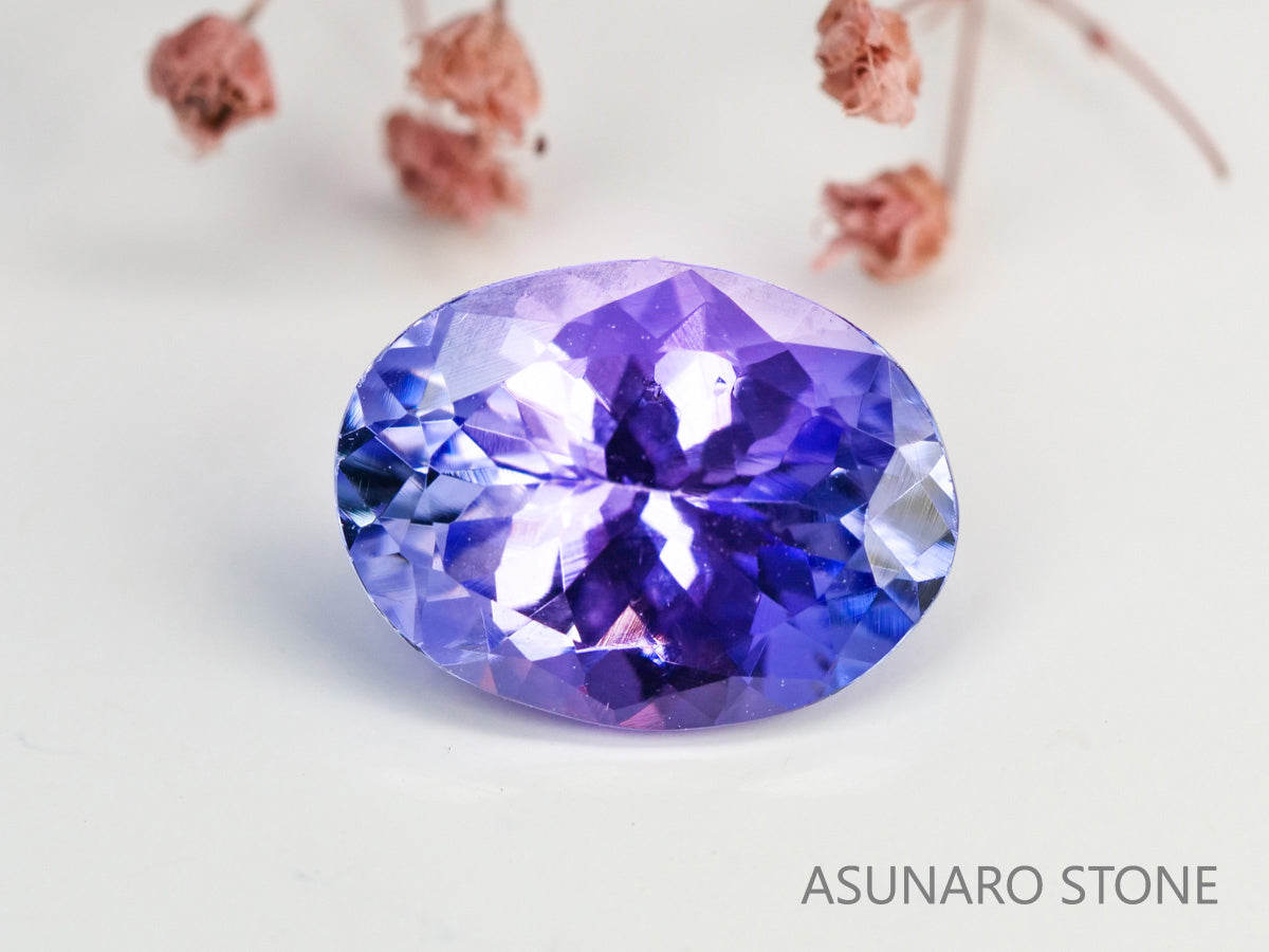 バイカラーピンクゾイサイト　オーバルカット　タンザニア産　　1.56ct【240205-1928】